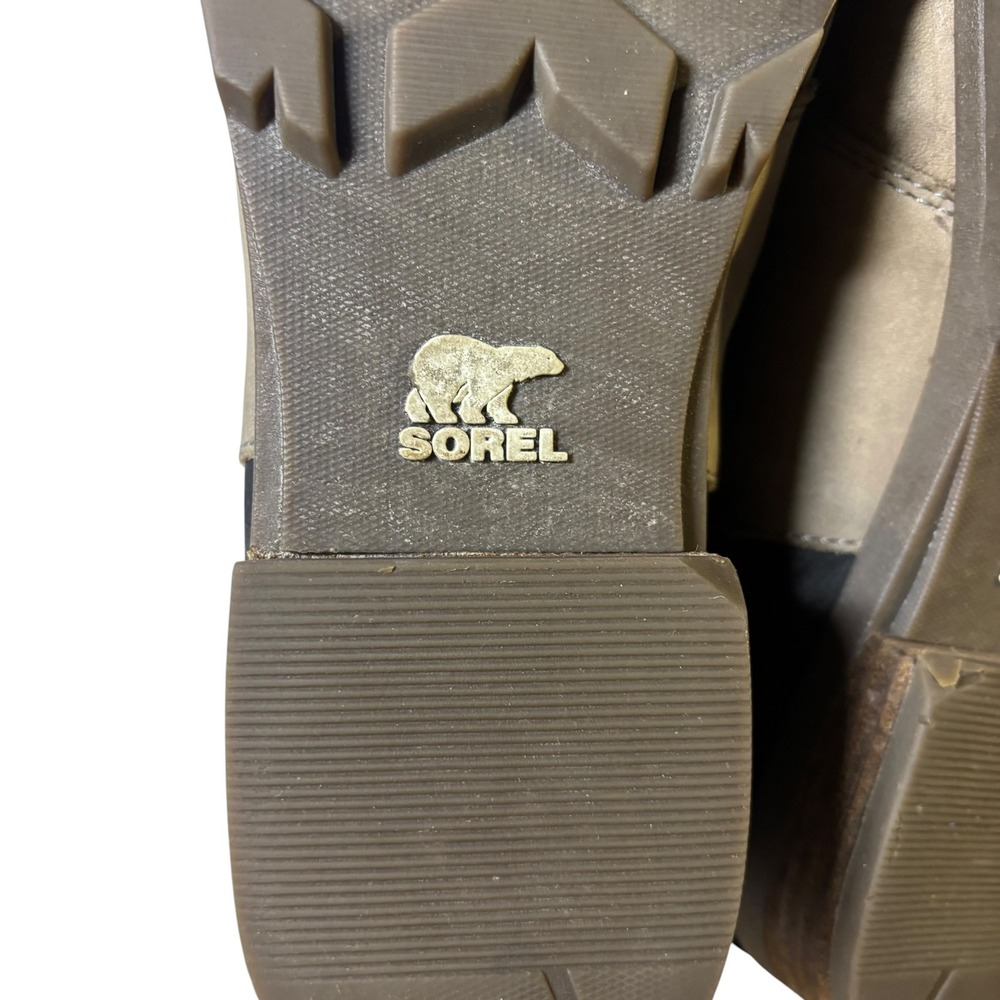 Sorel Emelie Chelsea Waterproof Leather Boots Quarry Black NL3719-052 Womens 8.5 - Picture 8 of 11